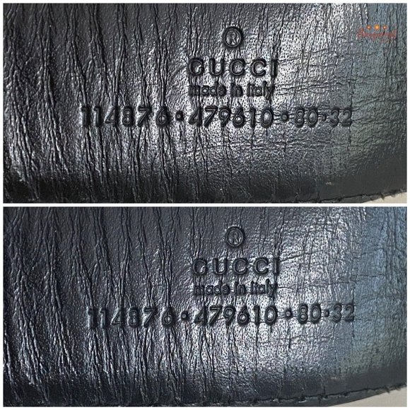 Authentic Gucci Black Guccissima Leather Gold Interlocking G Buckle Belt 80/32 - Picture 7 of 13